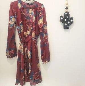 floral wrap dress